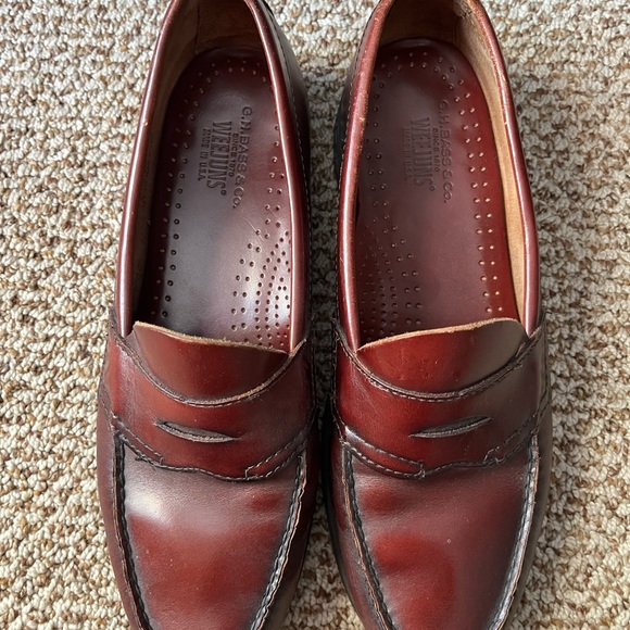 Bass Weejuns/Penny Loafers Burgundy 9.5 - Picture 2 of 6